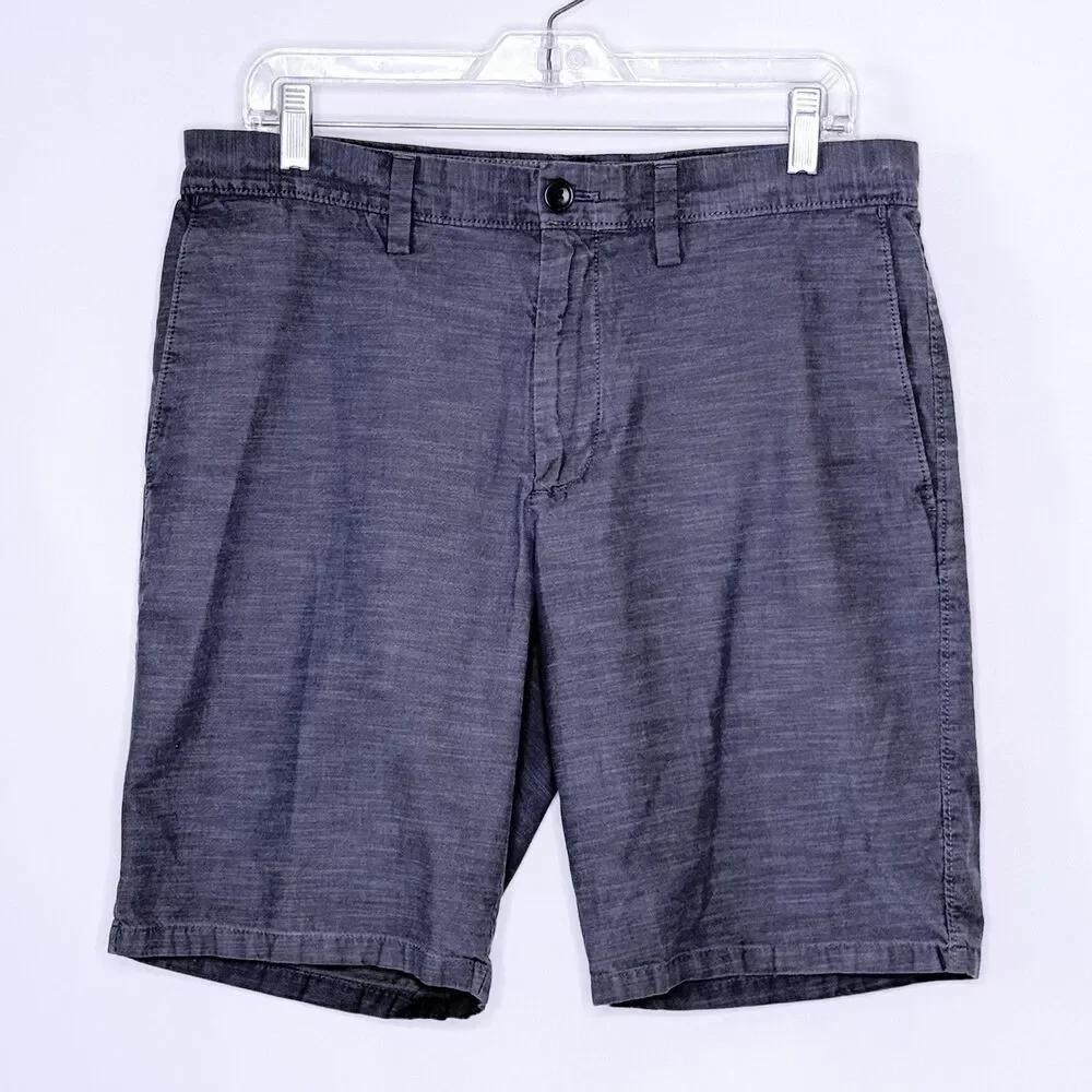 BANANA REPUBLIC Mens Sz 32 VNTG Flat Front Aiden Shorts Blue Heather Preppy Y2K